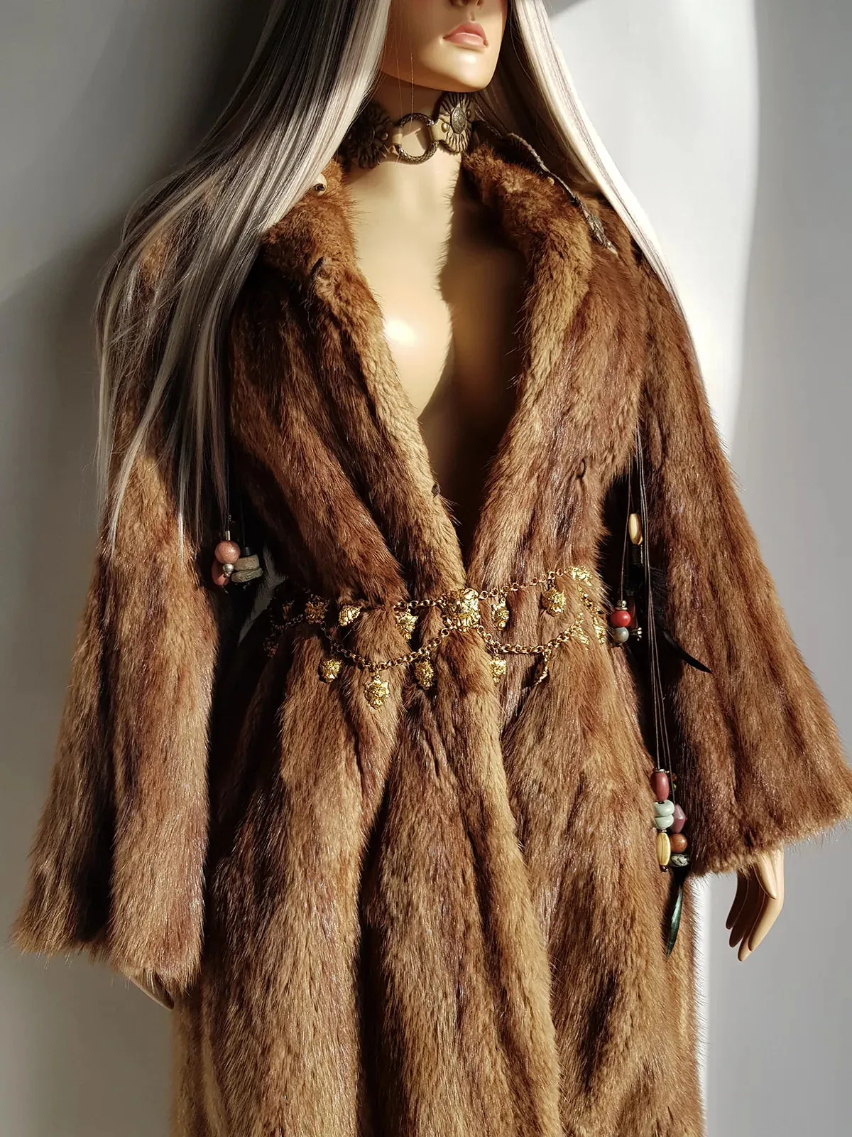 1940s Vintage Italian Fur Coat - Rich Golden Brown - Absolutely Gorgeous - Soft & Dreamy - Full Length