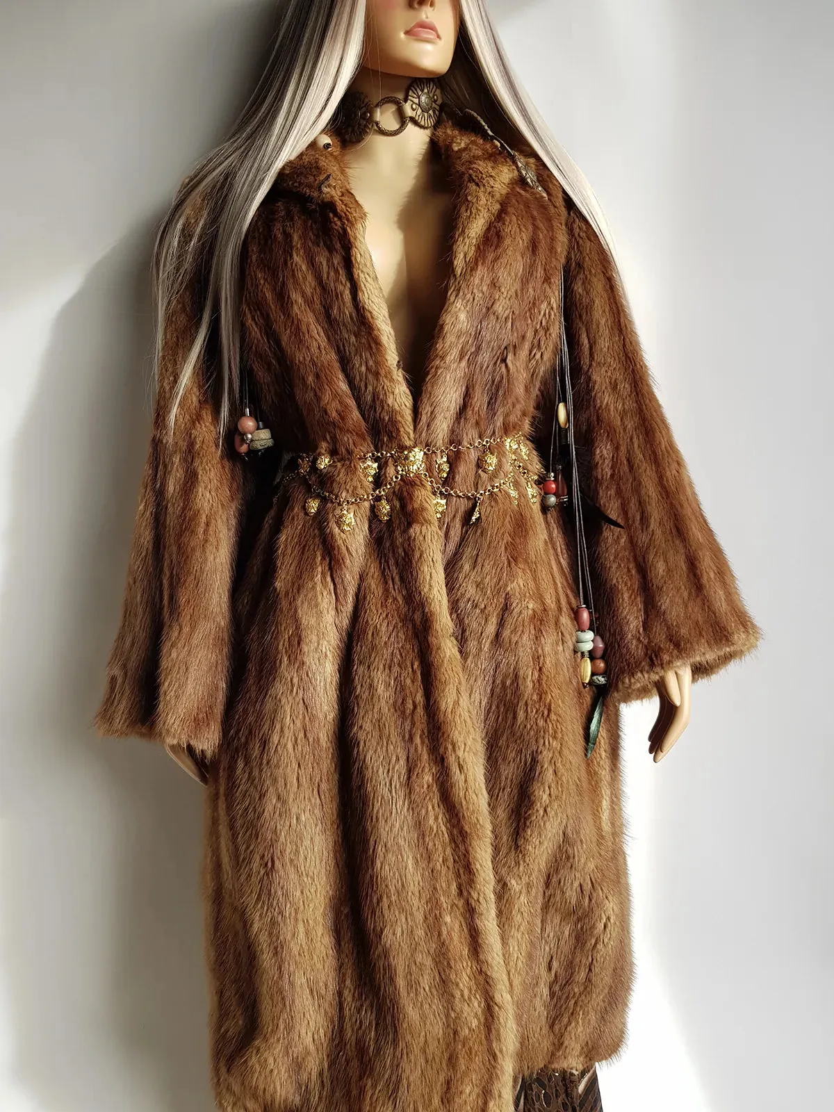 1940s Vintage Italian Fur Coat - Rich Golden Brown - Absolutely Gorgeous - Soft & Dreamy - Full Length