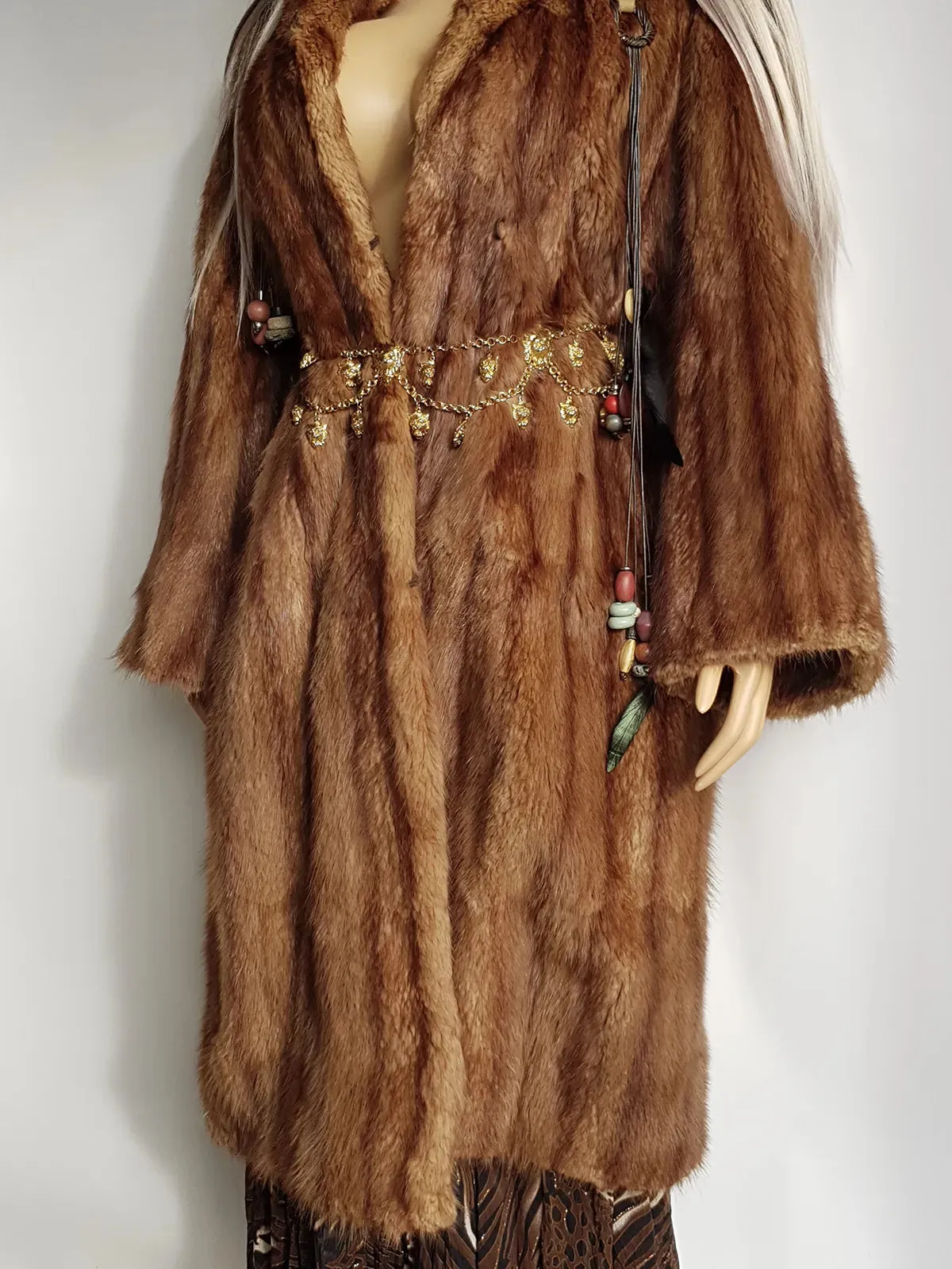 1940s Vintage Italian Fur Coat - Rich Golden Brown - Absolutely Gorgeous - Soft & Dreamy - Full Length