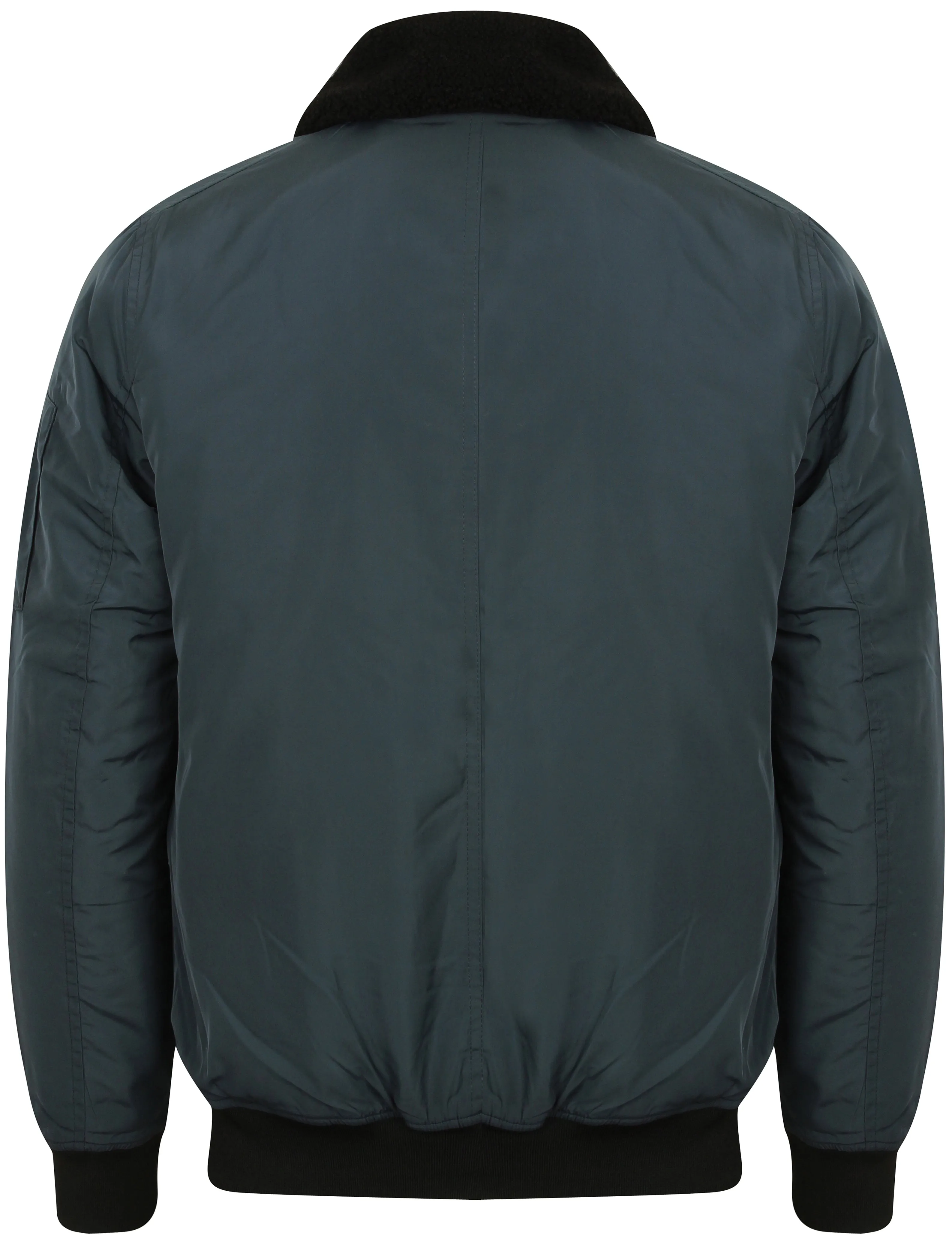 Allingham Bomber Jacket with Detachable Borg Collar in Petrol - Tokyo Laundry