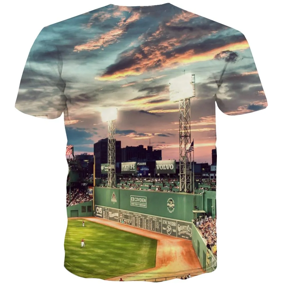 Baseball T shirts Men Stadium T-shirts 3d Game T shirts Funny White T-shirts Graphic