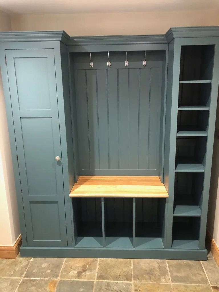 Boot Room Bench with Open Shelving