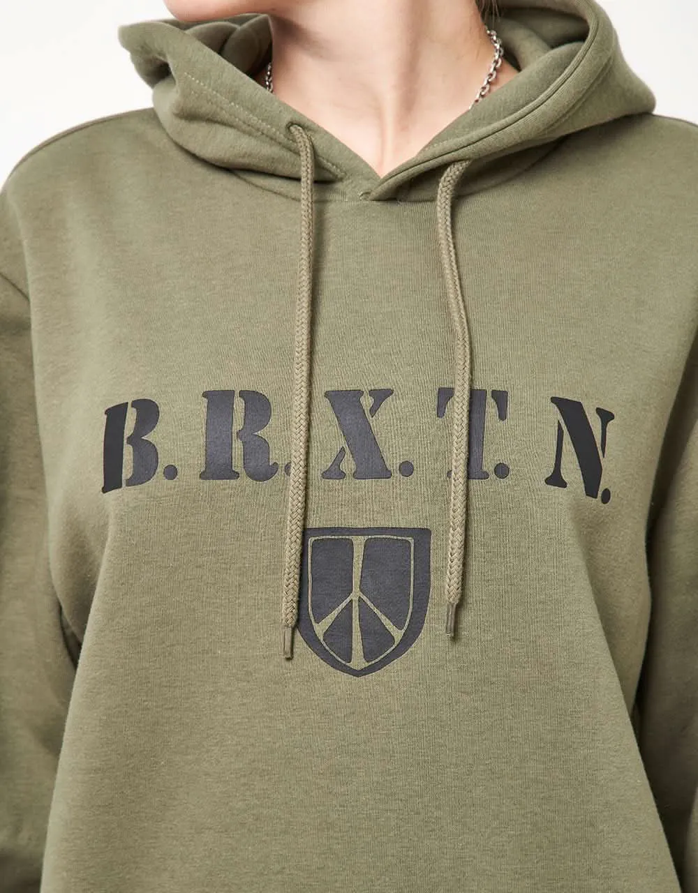 Brixton Peace Shield Pullover Hoodie - Olive Surplus