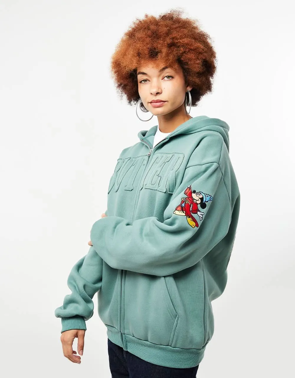 Butter Goods x Disney Applique Zip-Hoodie - Sage