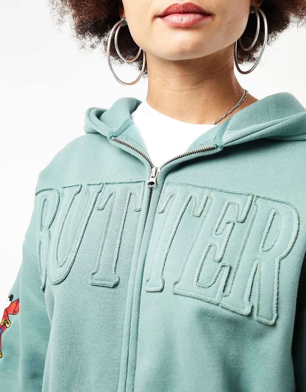 Butter Goods x Disney Applique Zip-Hoodie - Sage