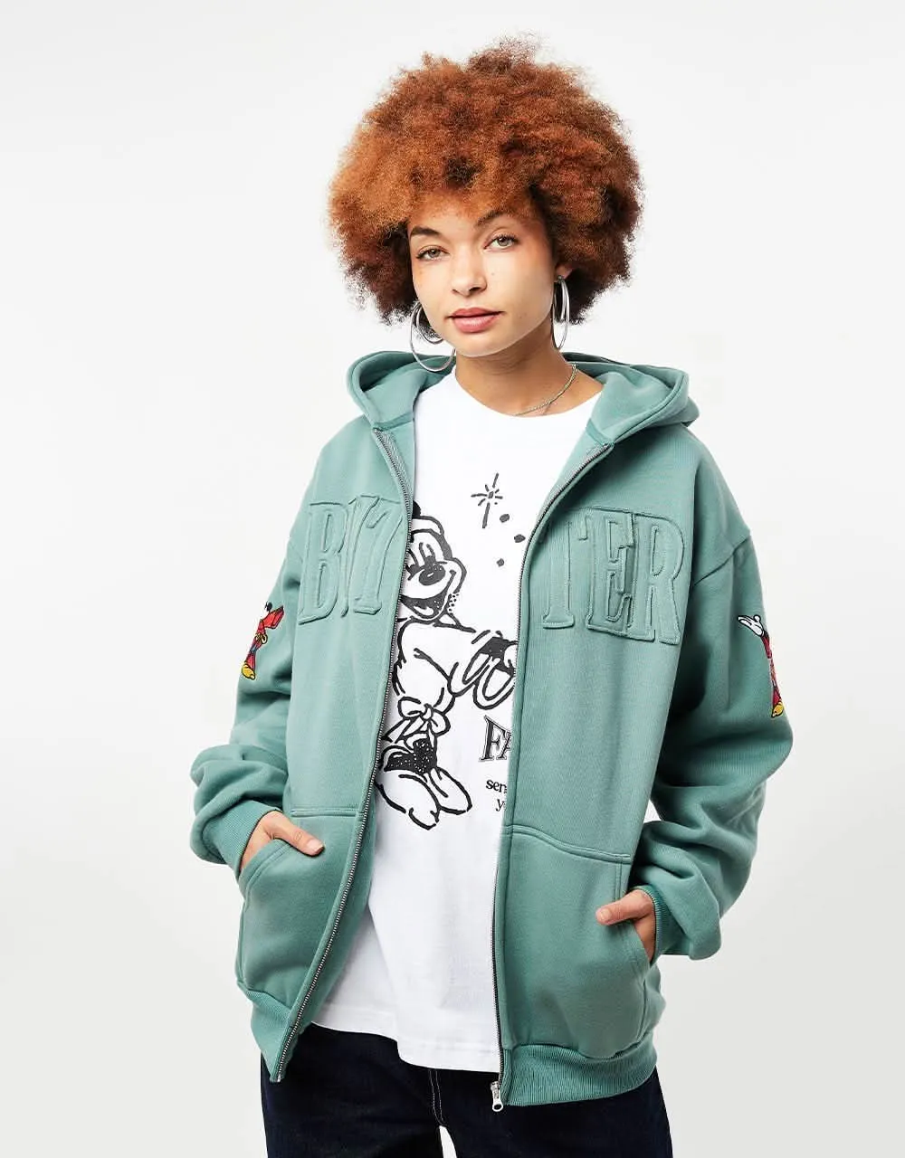 Butter Goods x Disney Applique Zip-Hoodie - Sage