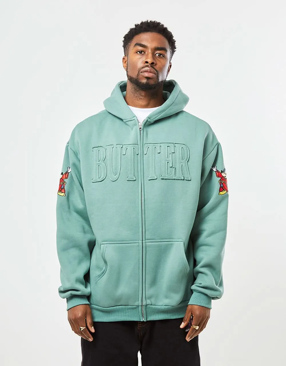 Butter Goods x Disney Applique Zip-Hoodie - Sage