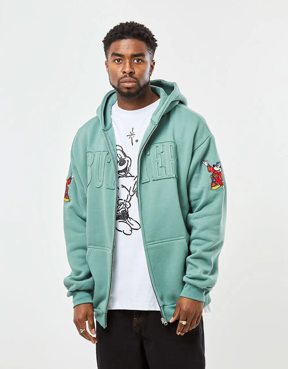 Butter Goods x Disney Applique Zip-Hoodie - Sage