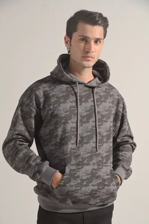 Camouflage Pullover Hoodie - Grey