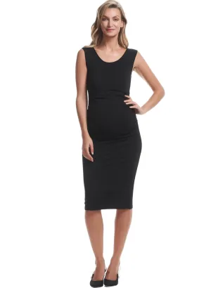 Celina Maternity & Nursing Tank Dress - Black