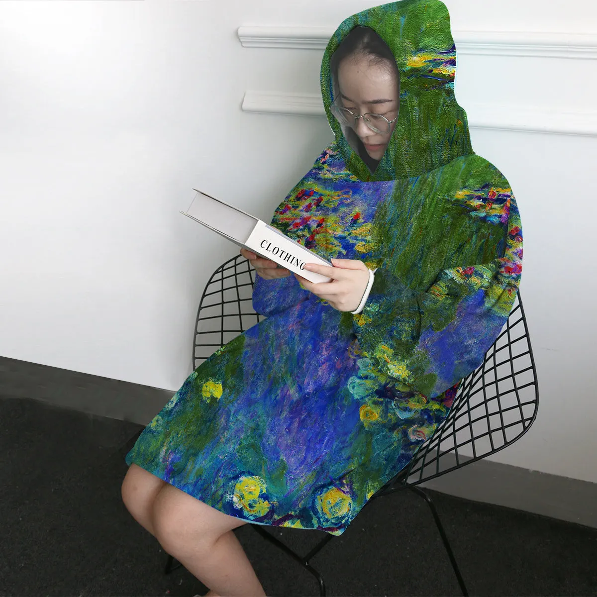 Claude Monet's Water Lilies Wearable Blanket Hoodie