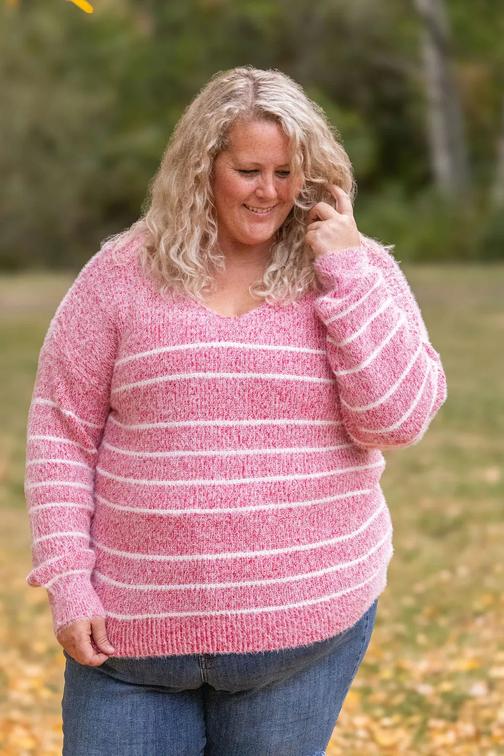 Cozy Striped Sweater - Red by Michelle Mae