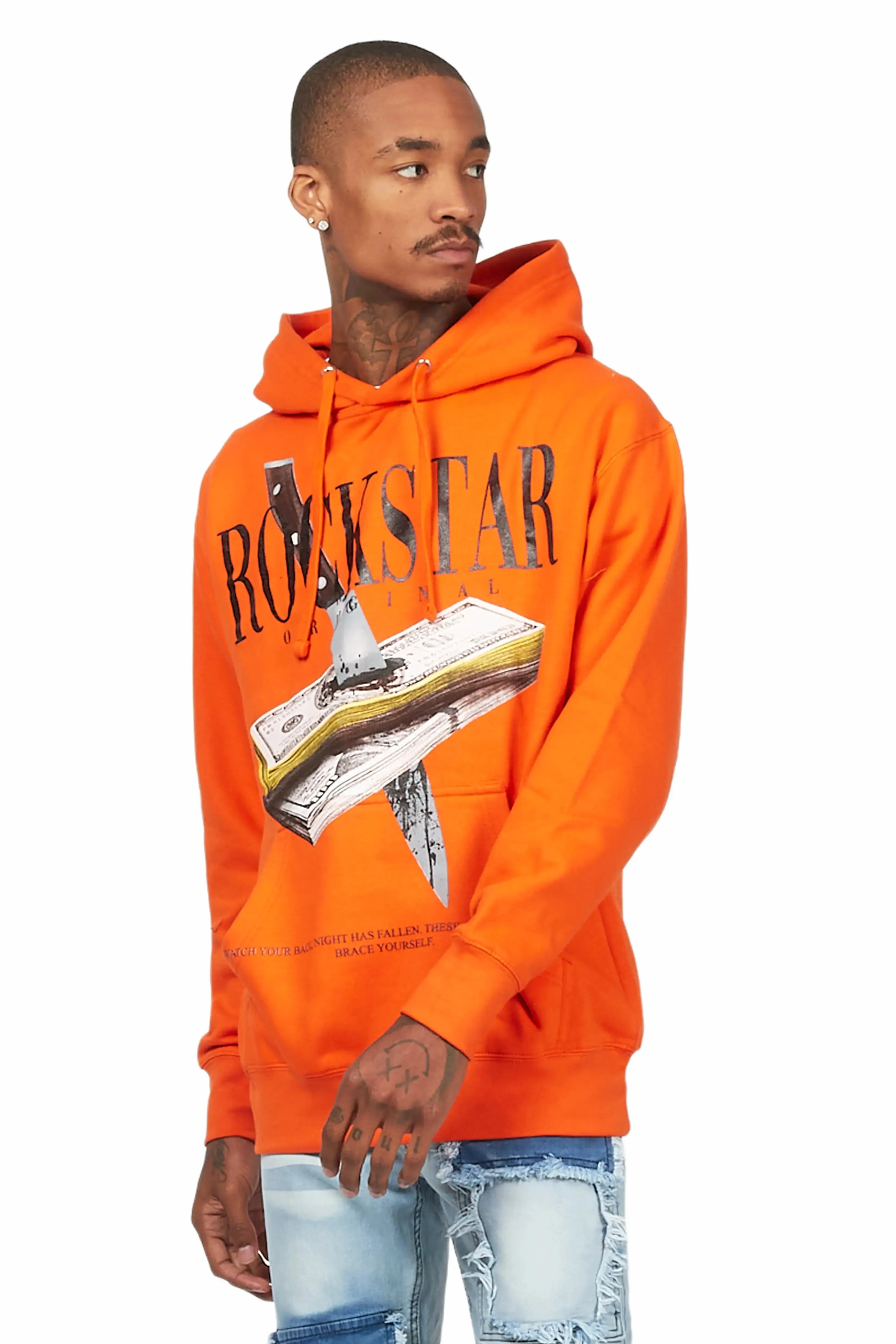 Dayte Nite Orange Graphic Hoodie