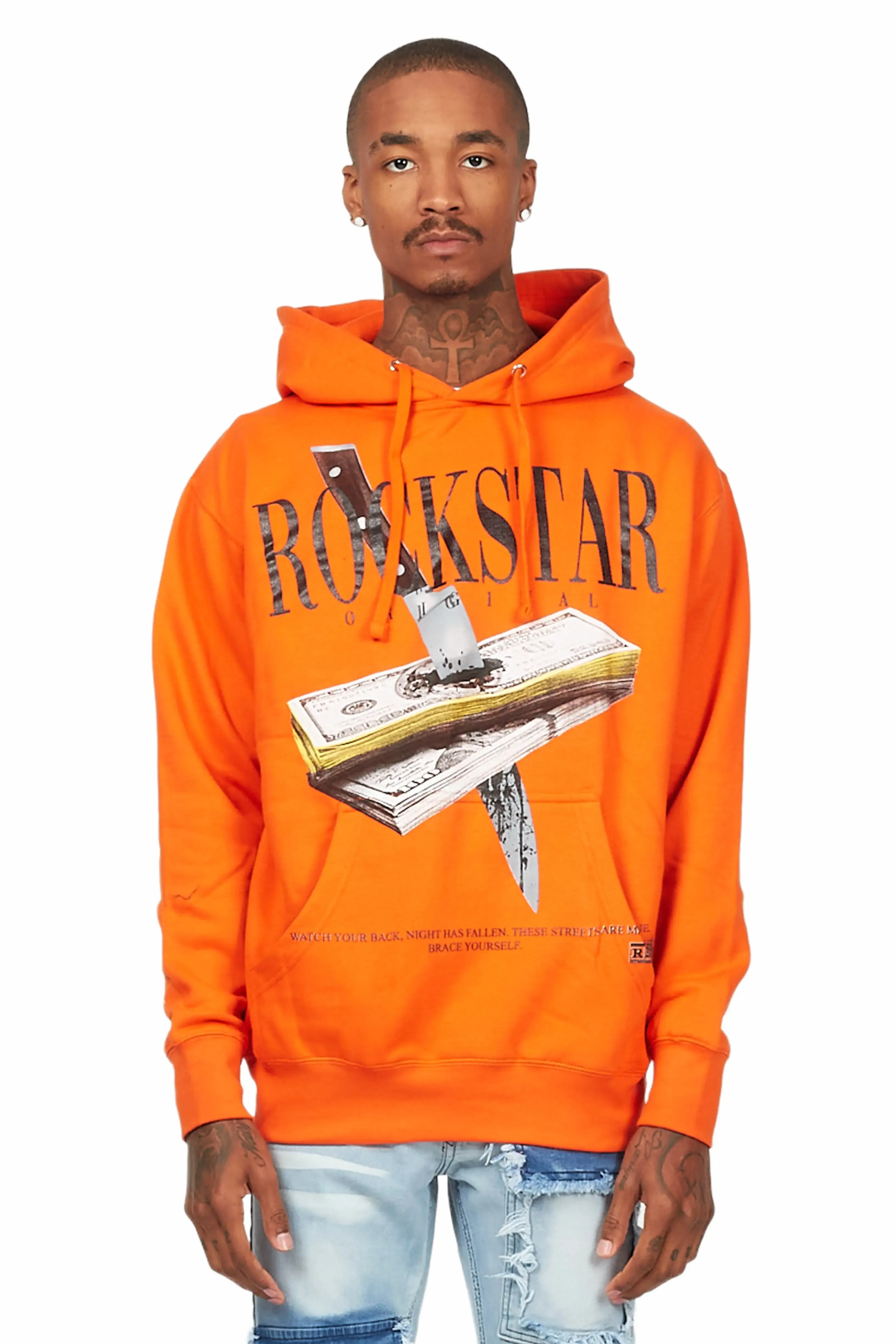 Dayte Nite Orange Graphic Hoodie