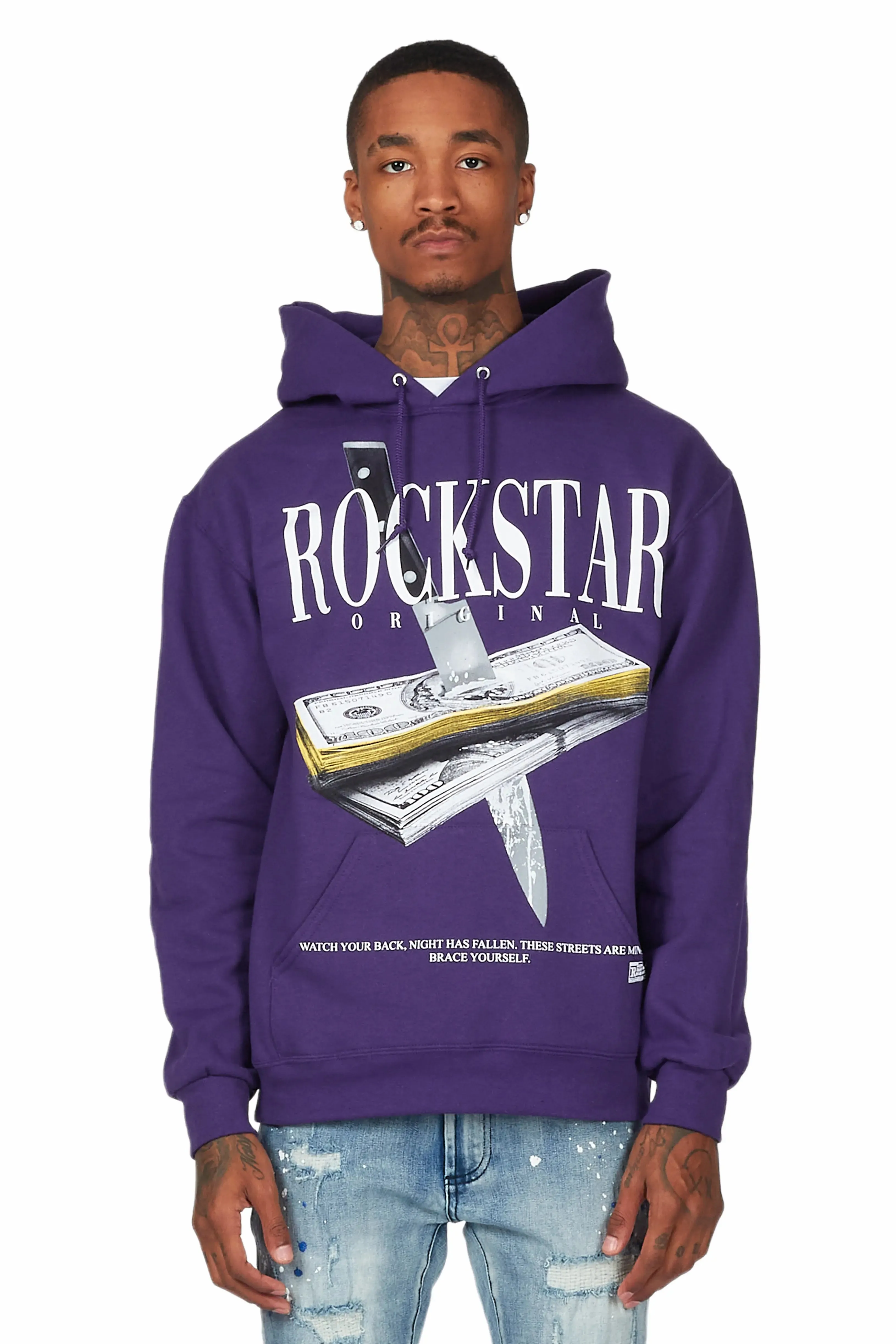 Dayte Nite Purple Graphic Hoodie