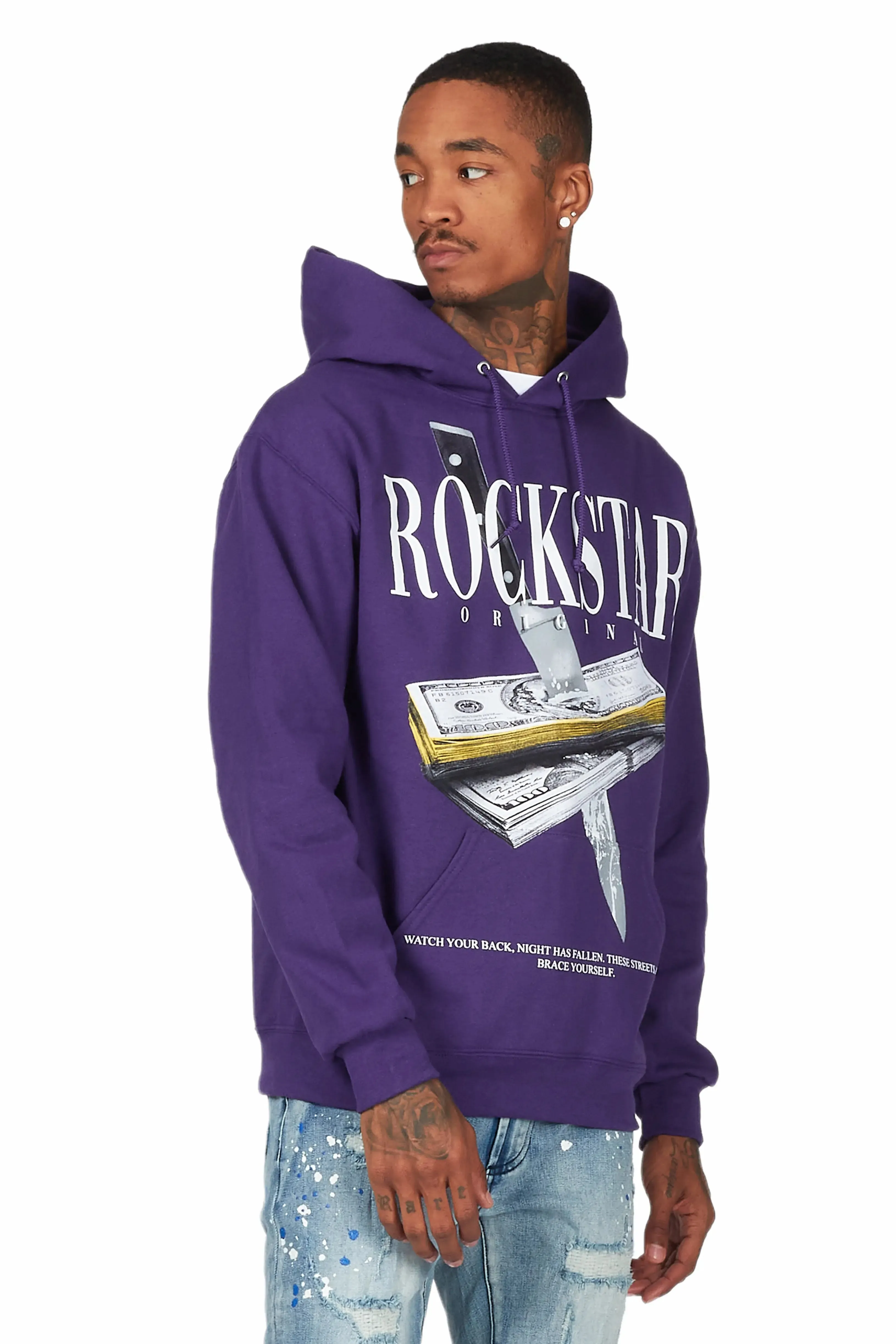 Dayte Nite Purple Graphic Hoodie