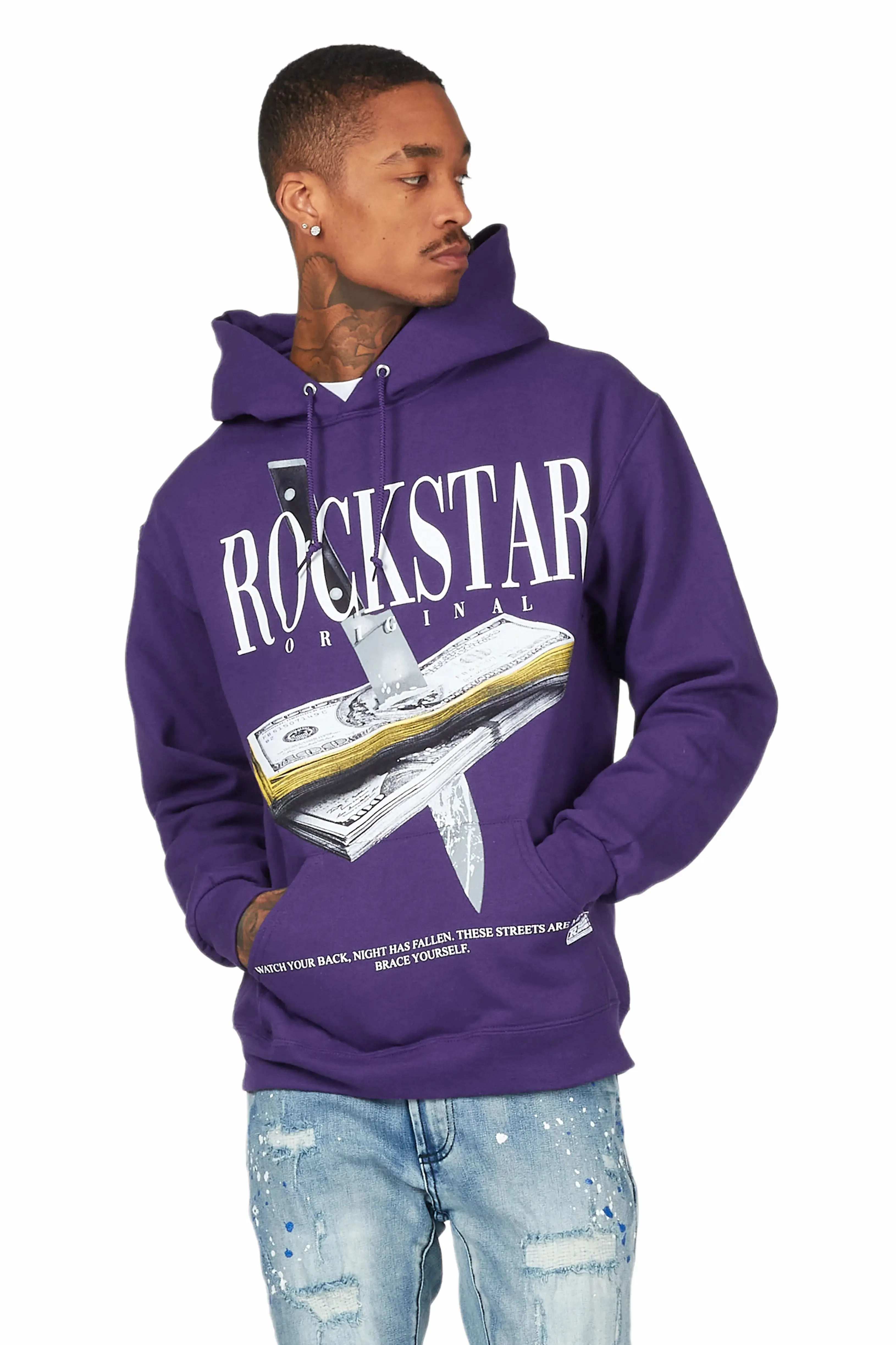 Dayte Nite Purple Graphic Hoodie