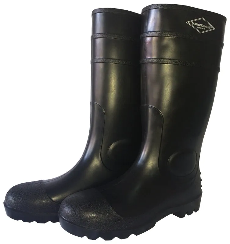 Diamondback L-G06B11 Knee Boots, 11, Black, PVC Upper, Slip on Boots Closure :PR: QUANTITY: 1