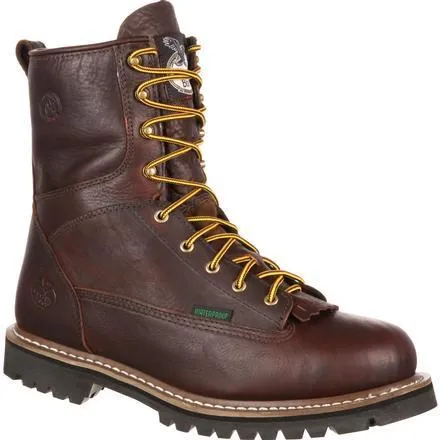 Georgia Men's 8" Waterproof Lace to Toe Work Boot - Brown - G101