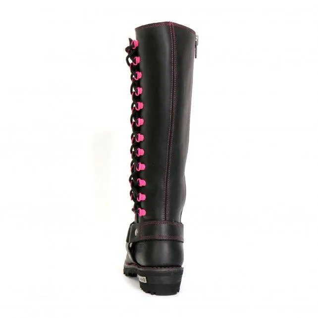 Hot Leathers BTL1006 Ladies 14-inch Black Knee-High Leather Boots with Side Zipper Entry