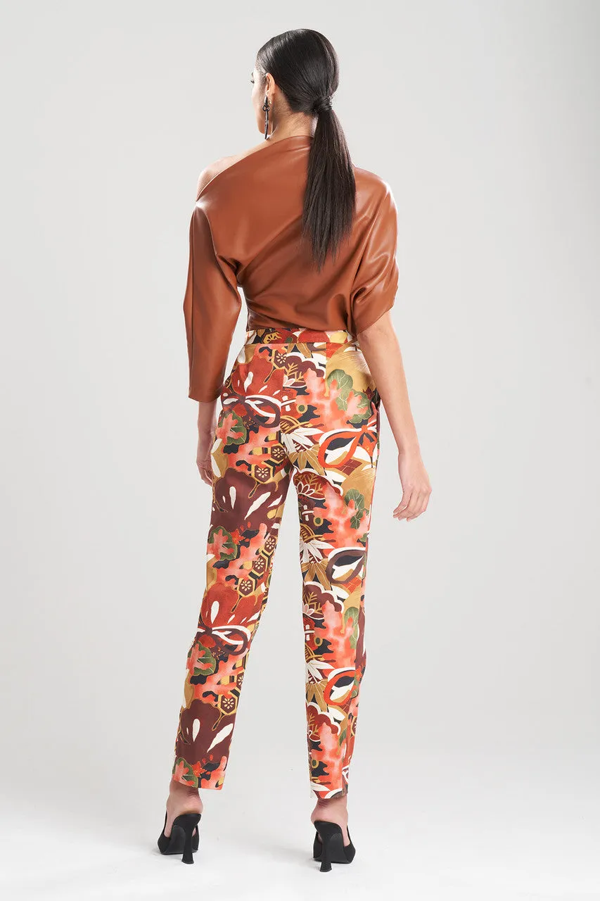 Ikebana Printed Cotton Sateen Pants