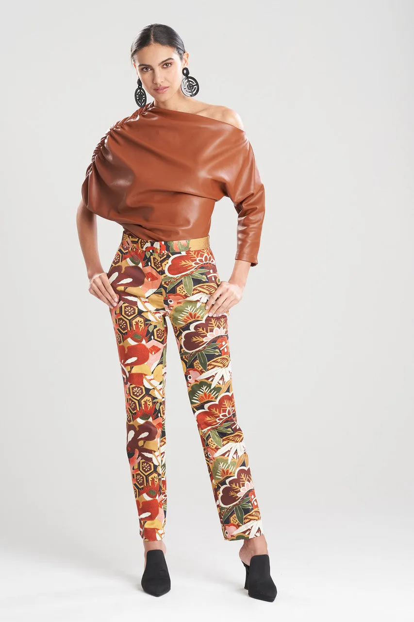 Ikebana Printed Cotton Sateen Pants