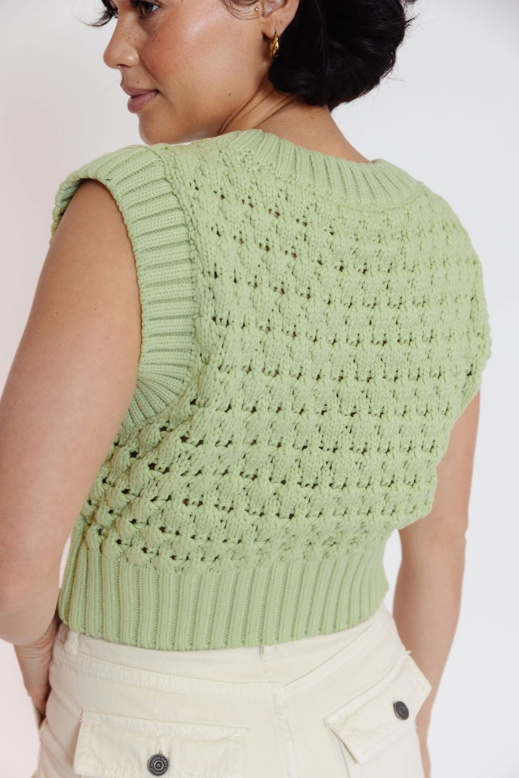 Iona Sweater Vest in Sage