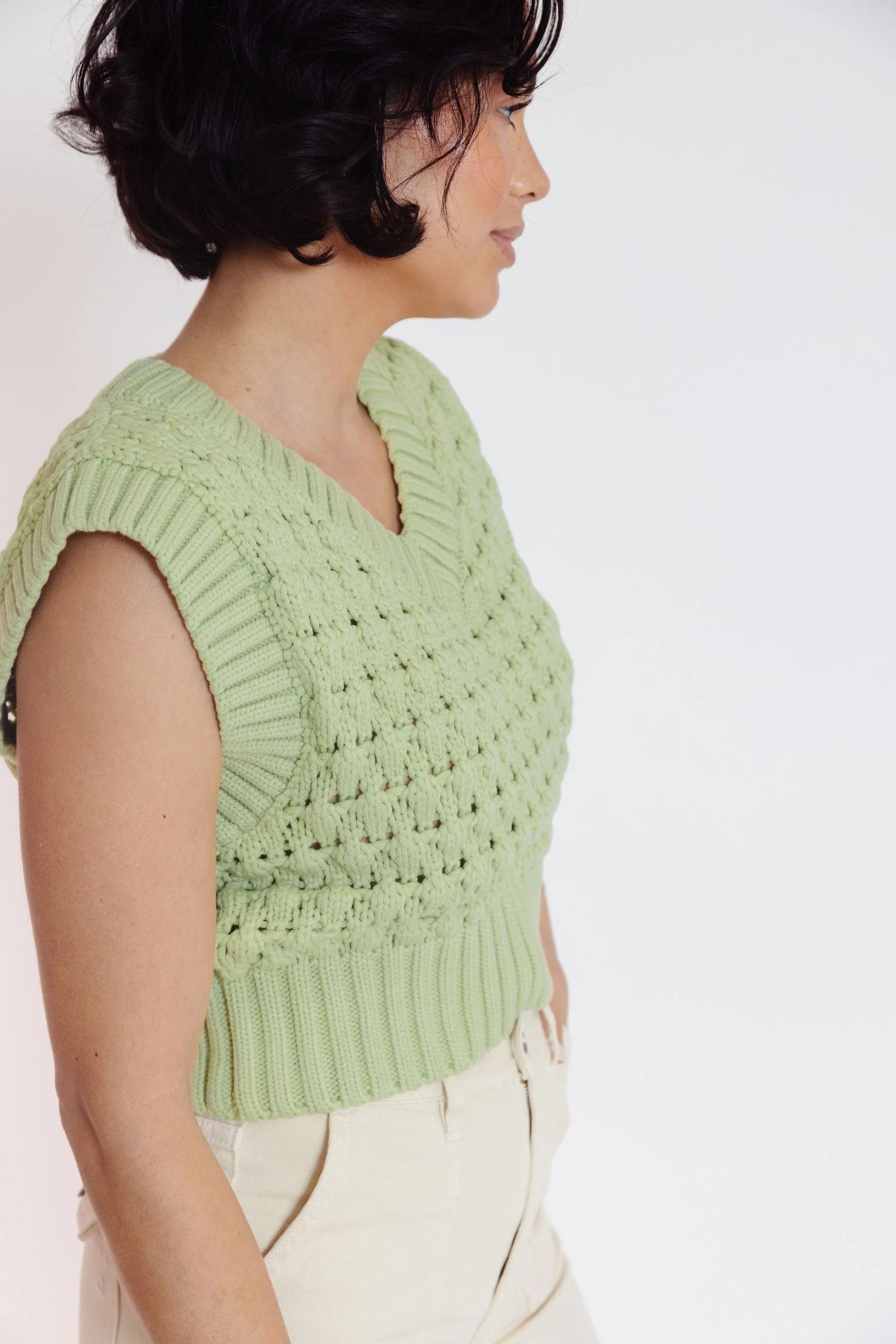 Iona Sweater Vest in Sage