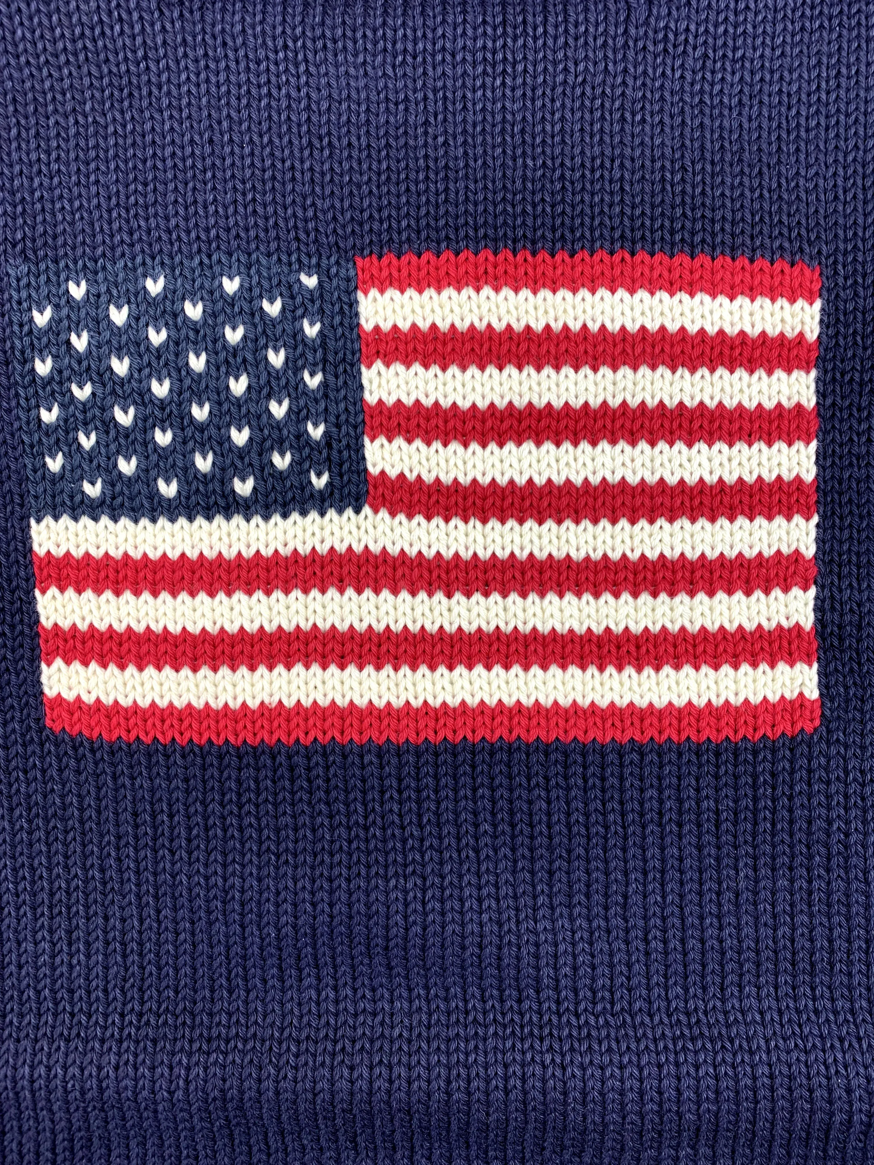 Ladies Navy American Flag Sweater