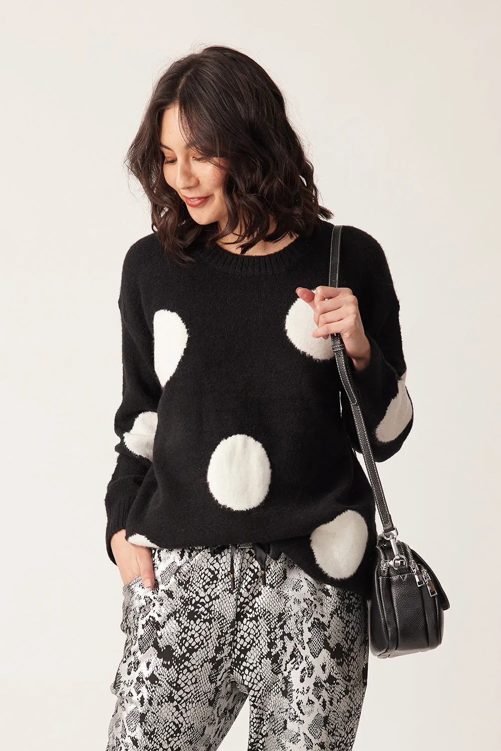 Lemon Tree Maggie Spot Jumper - Black