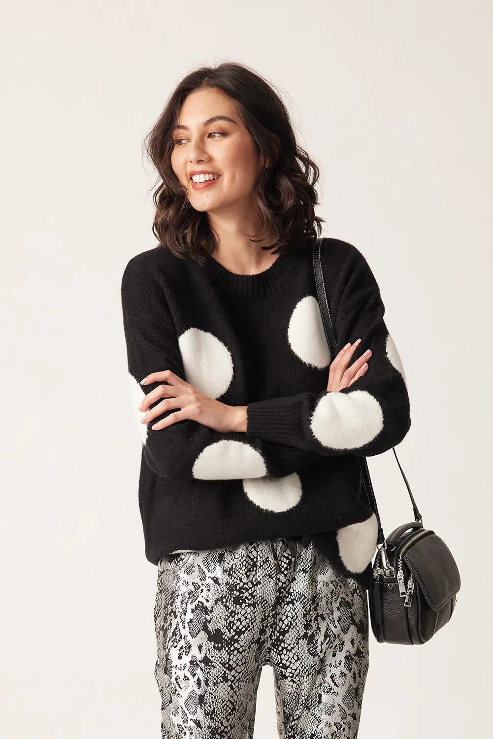 Lemon Tree Maggie Spot Jumper - Black