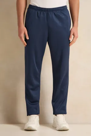 Men Navy Long Active Pants