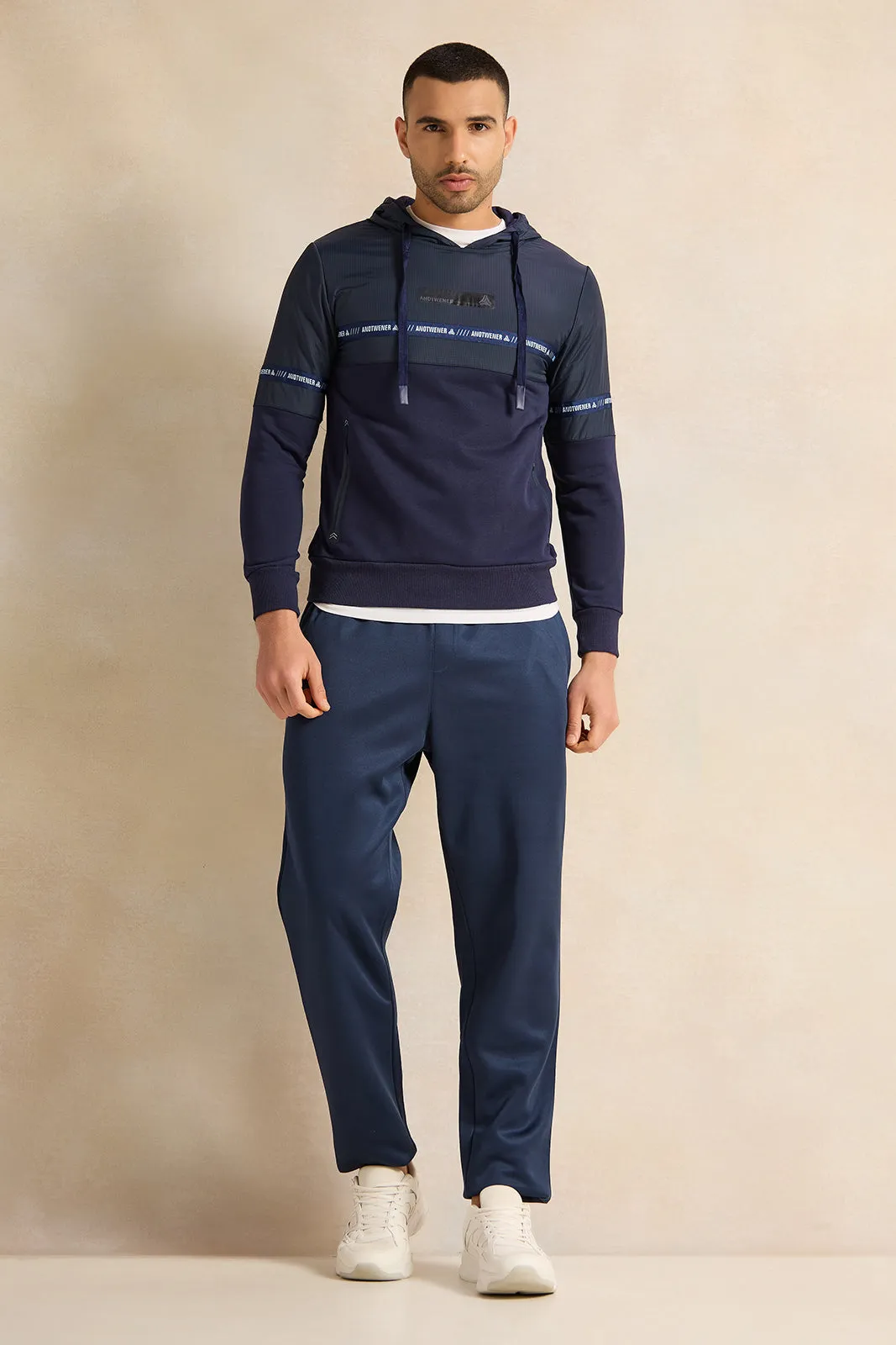 Men Navy Long Active Pants