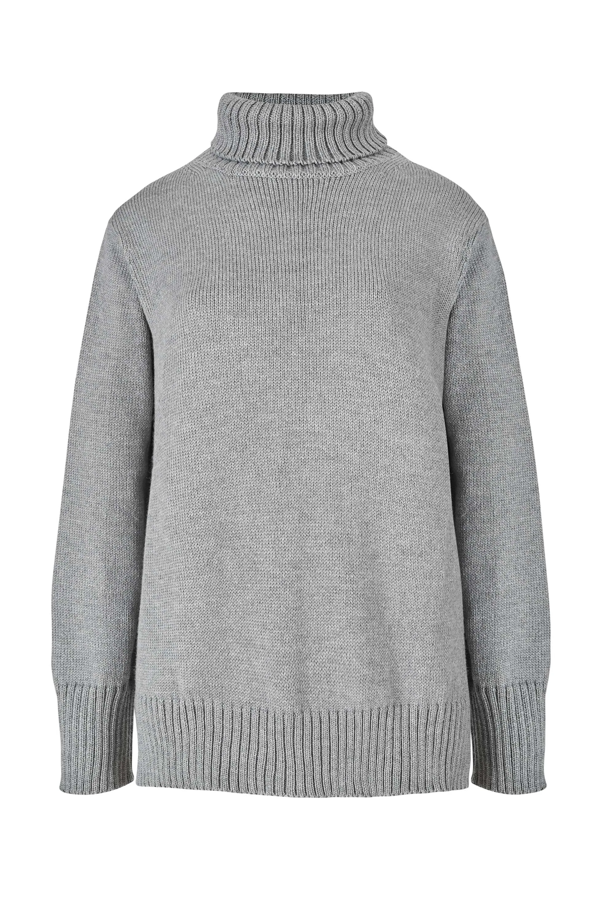 Morbido 100% Merino Turtleneck Grey