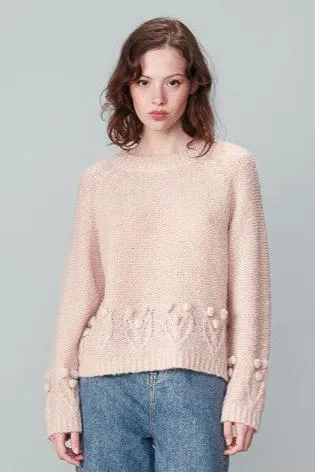 Naurine Light Pink Embroidered Sweater