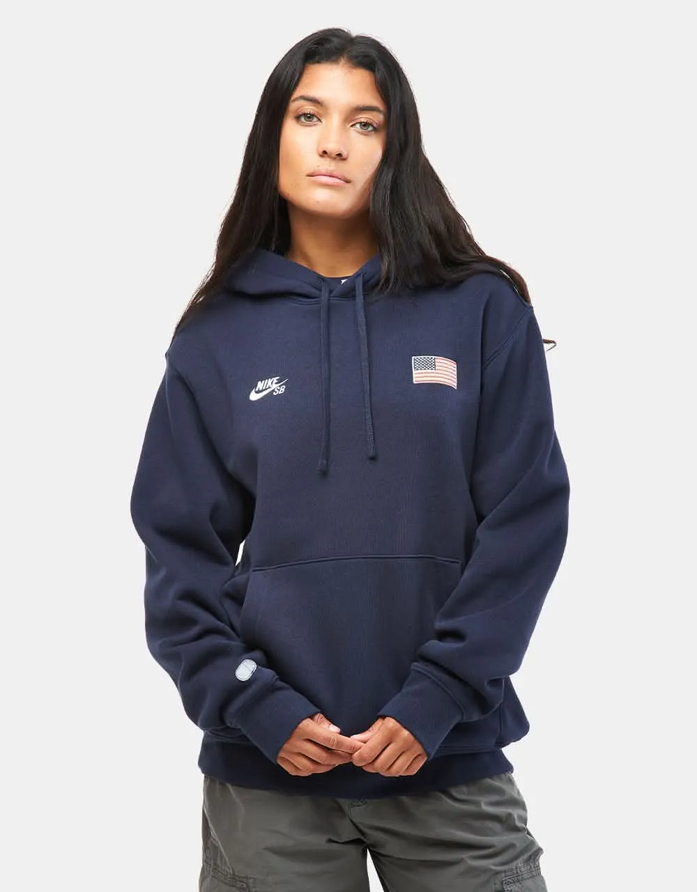 Nike SB 'Team USA' Skate Pullover Hoodie - Obsidian/White