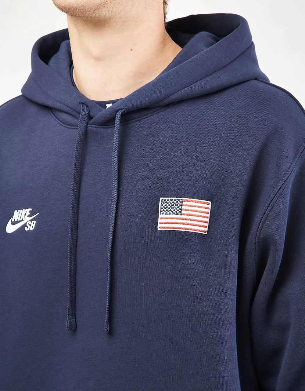 Nike SB 'Team USA' Skate Pullover Hoodie - Obsidian/White