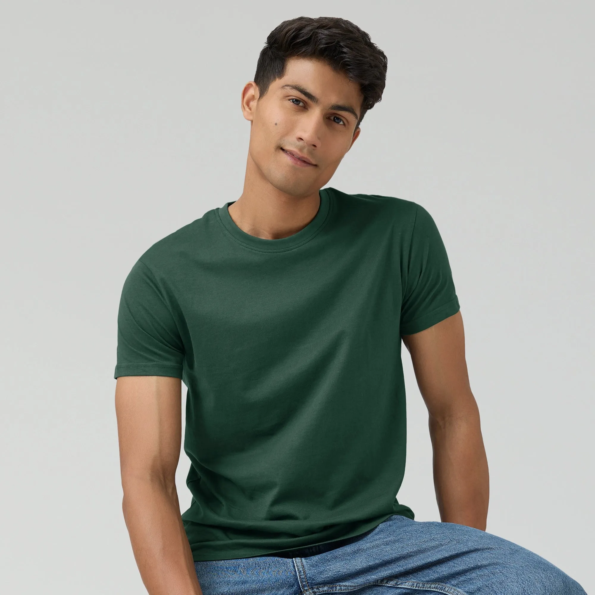 Pace Combed Cotton T-shirts Pine Green