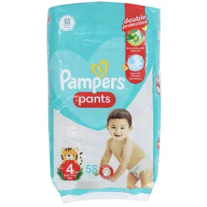 Pampers Diaper Pants, Size 4, 9-14 Kg, 58 Diapers