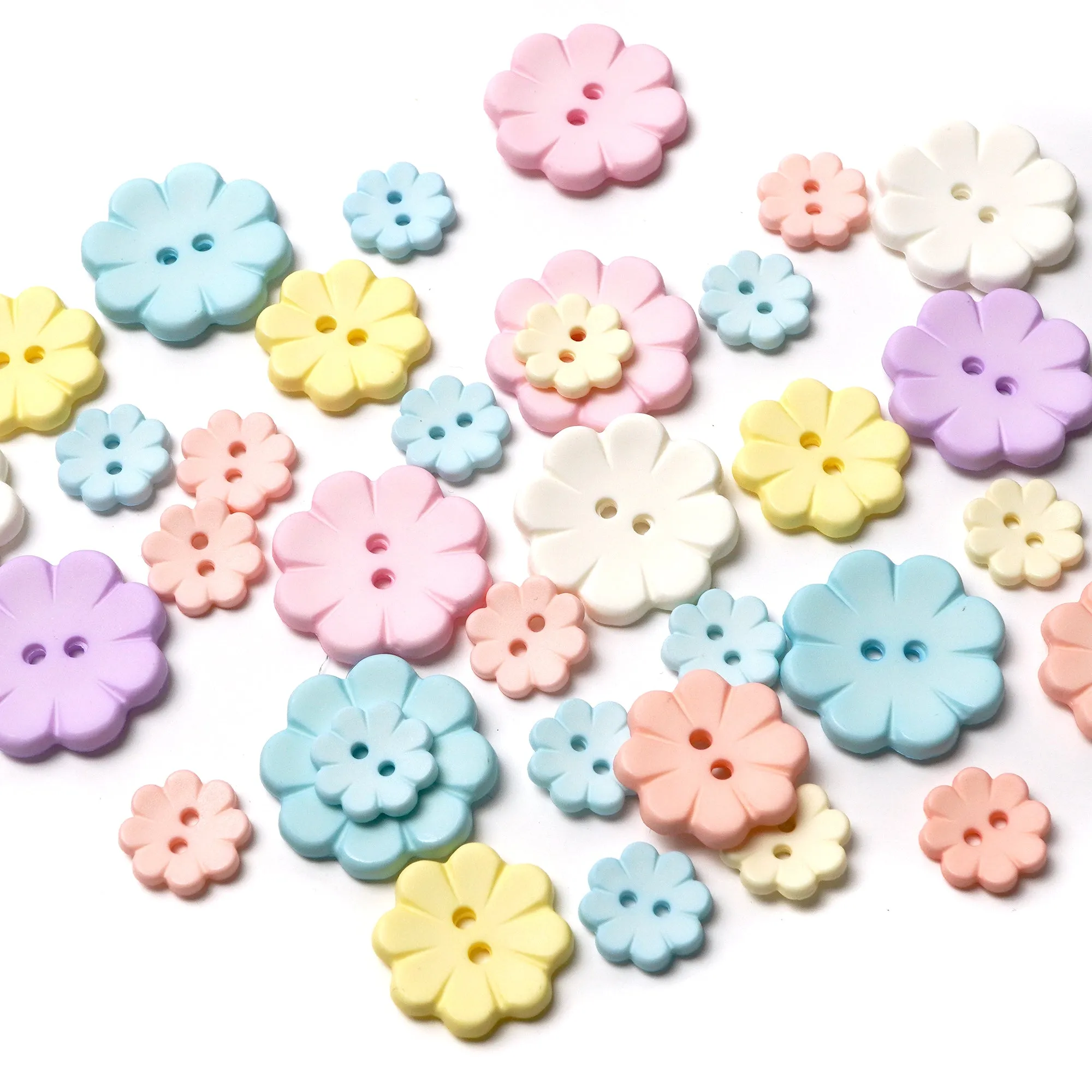 Pink Matte Flower Buttons (10 Pcs) - 15mm 23mm or 28mm