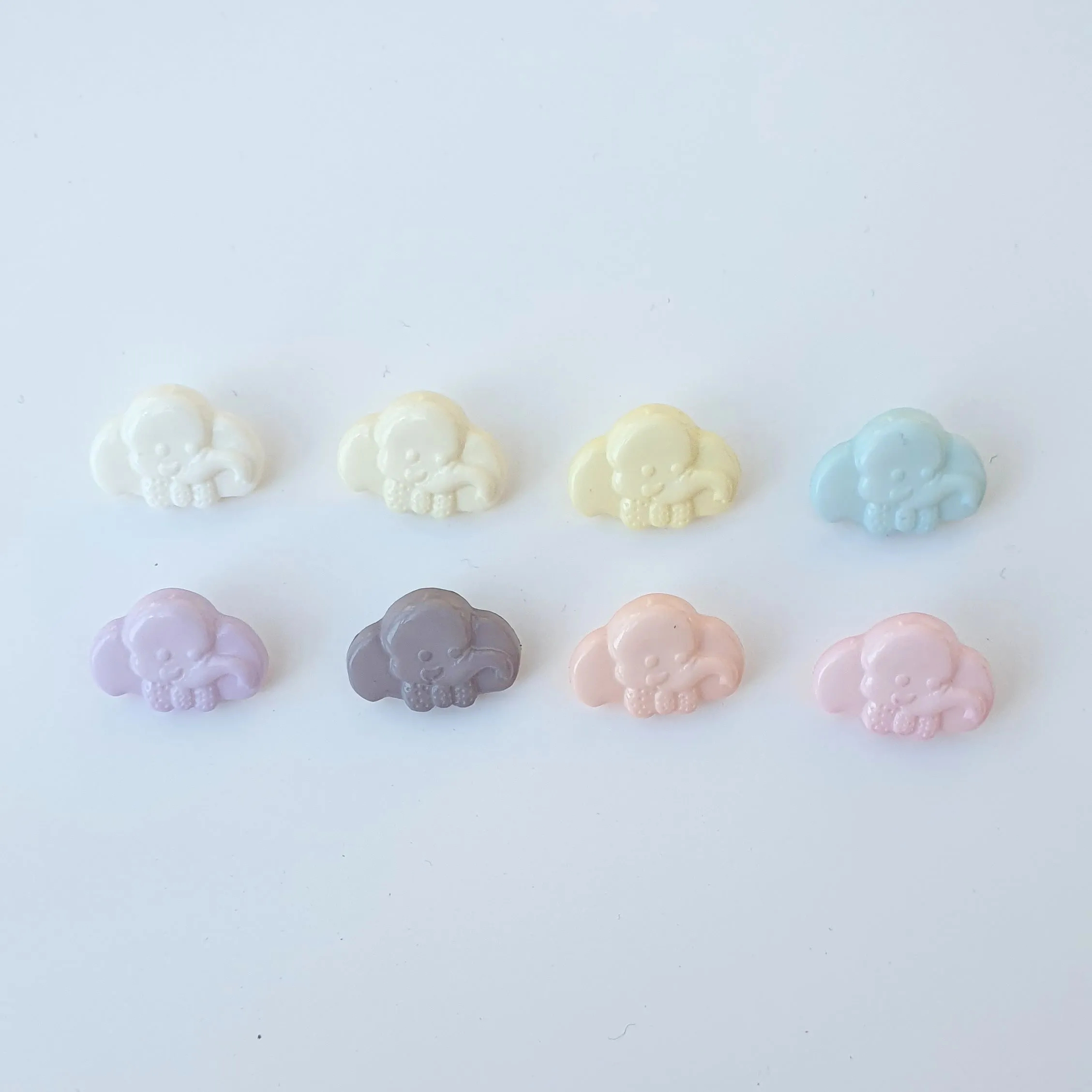 Plastic Dumbo Elephant Baby Buttons - 13x18mm Shank (5 Pcs)