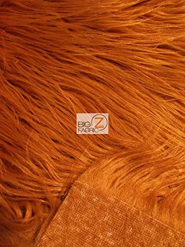 Red Solid Mongolian Long Pile Faux Fur Fabric / Sold By The Yard