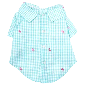 Shirt | Gingham Flamingos