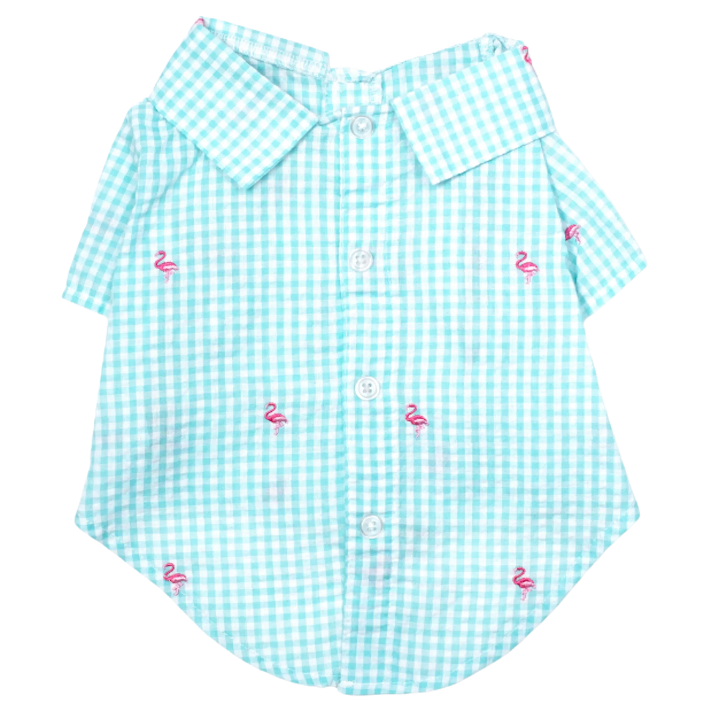 Shirt | Gingham Flamingos