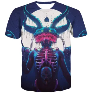 Skeleton T shirts Men Moon Tshirts Novelty Galaxy T-shirts Graphic Halloween T-shirts 3d