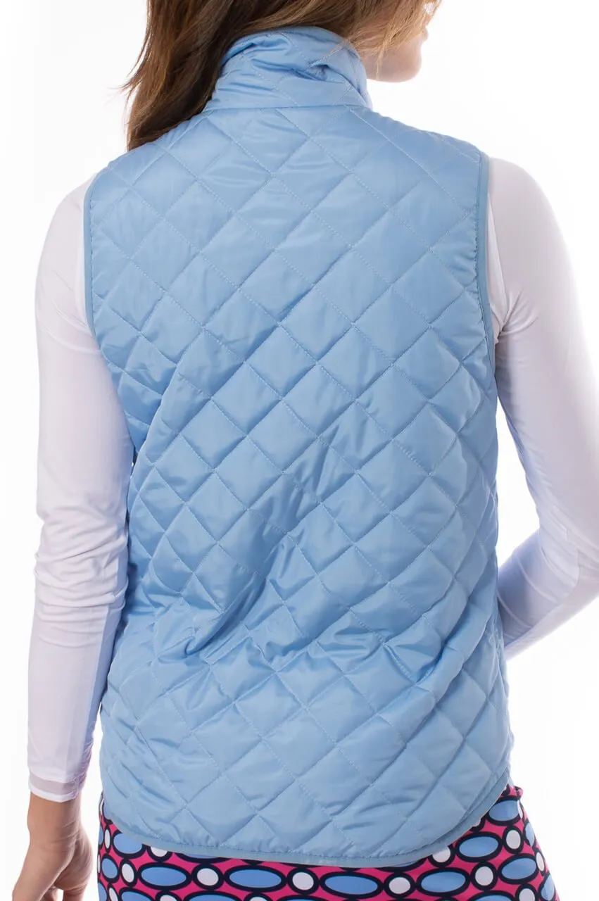 Sky Blue Quilted Wind Vest