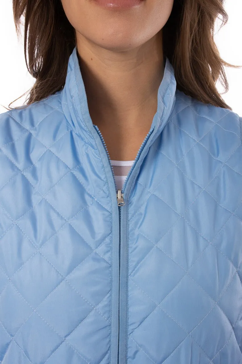 Sky Blue Quilted Wind Vest