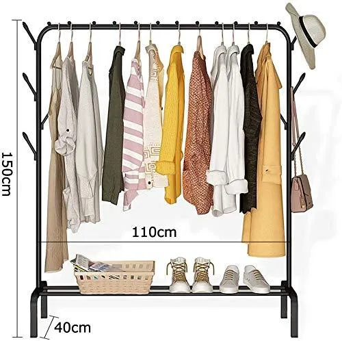 Sparkenzy Multipurpose Clothes Metal Rack with Bottom Shelves