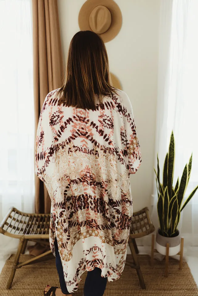 Tie Dye Geometric Kimono