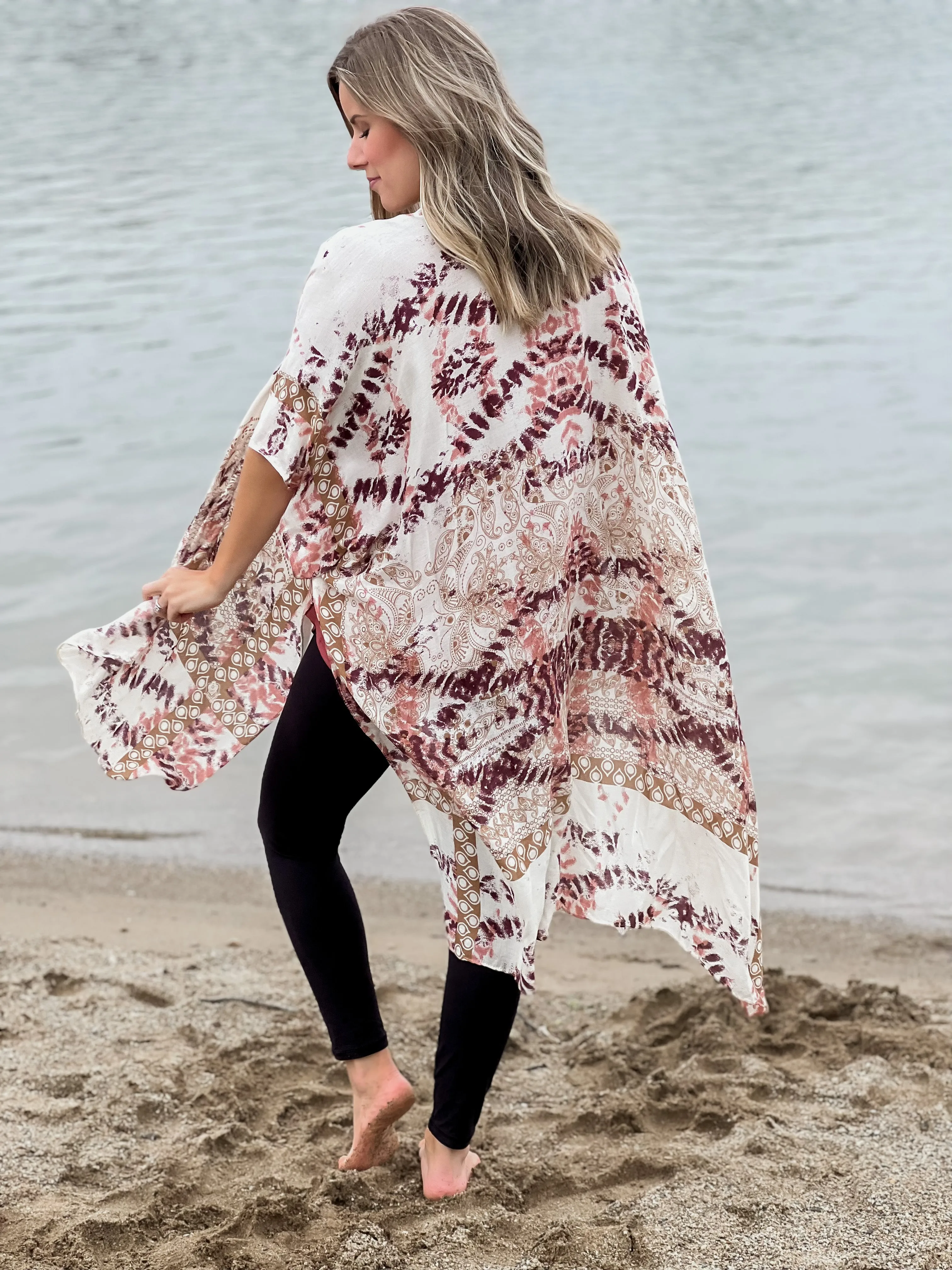 Tie Dye Geometric Kimono